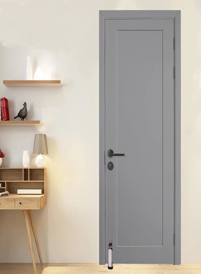 أتوم مانع باب أتوم | مانع باب يُفتح بلمسة واحدة | ارتفاع قابل للتعديل وطرف مطاطي 1.5 بوصة، مانعات أبواب (لون أسود فضي، DS001)، عبوة من قطعتين - Image 5